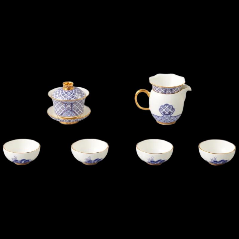 Auratic Mr. Porcelain Four Seas Rising Peace 9-Piece Tea Set