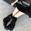 Leg Loose Slimming Cold Leg School Harajuku Subculture School Costume [LYING] Warmers, "Jirai-kei" (Landmine Style) Style, Belted, Women's Socks,