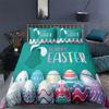 Juego de Ropa de Cama Suave con Huevos de Pascua Estampado 3D Dibujos Animados de Conejo Huevos Funda Nórdica Funda de Almohada de Poliéster Saludos y Regalos Para el Día de Pascua