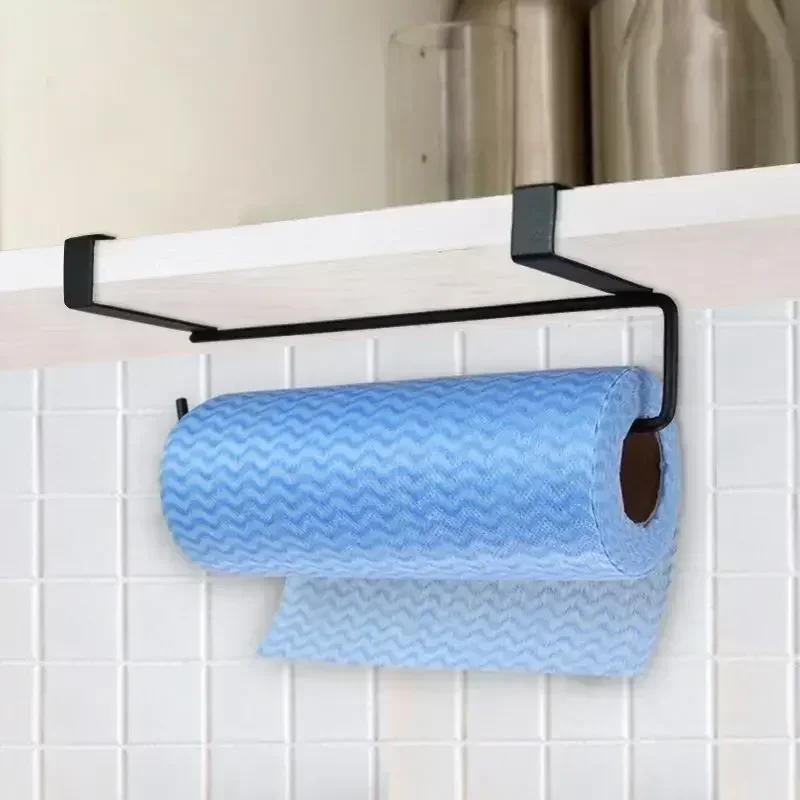 New Multifunctional Kitchen Storage Tools White Black Toilet Shelf Paper Roll Rack Minimalist Style Home Organizer Tissue Hanger