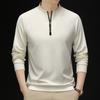 Spring and Autumn Half Zipper Men's Sweatshirt Men's High-end Stand Collar Casual Long Sleeve T-shirt Men's Clothes Jacket