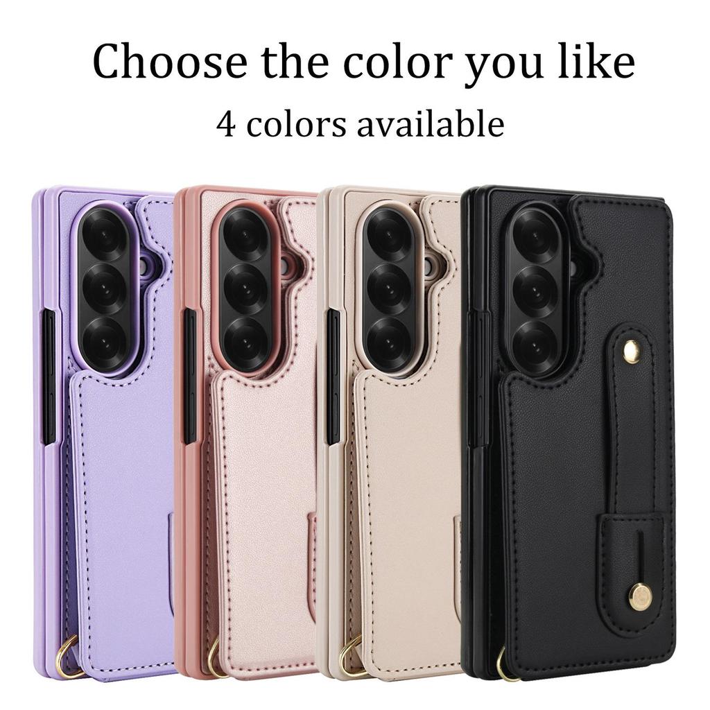 Compatible Samsung Z Fold7 Crossbody Case: Fits Fold6/5/4, with Wrist Strap & Card Holder.