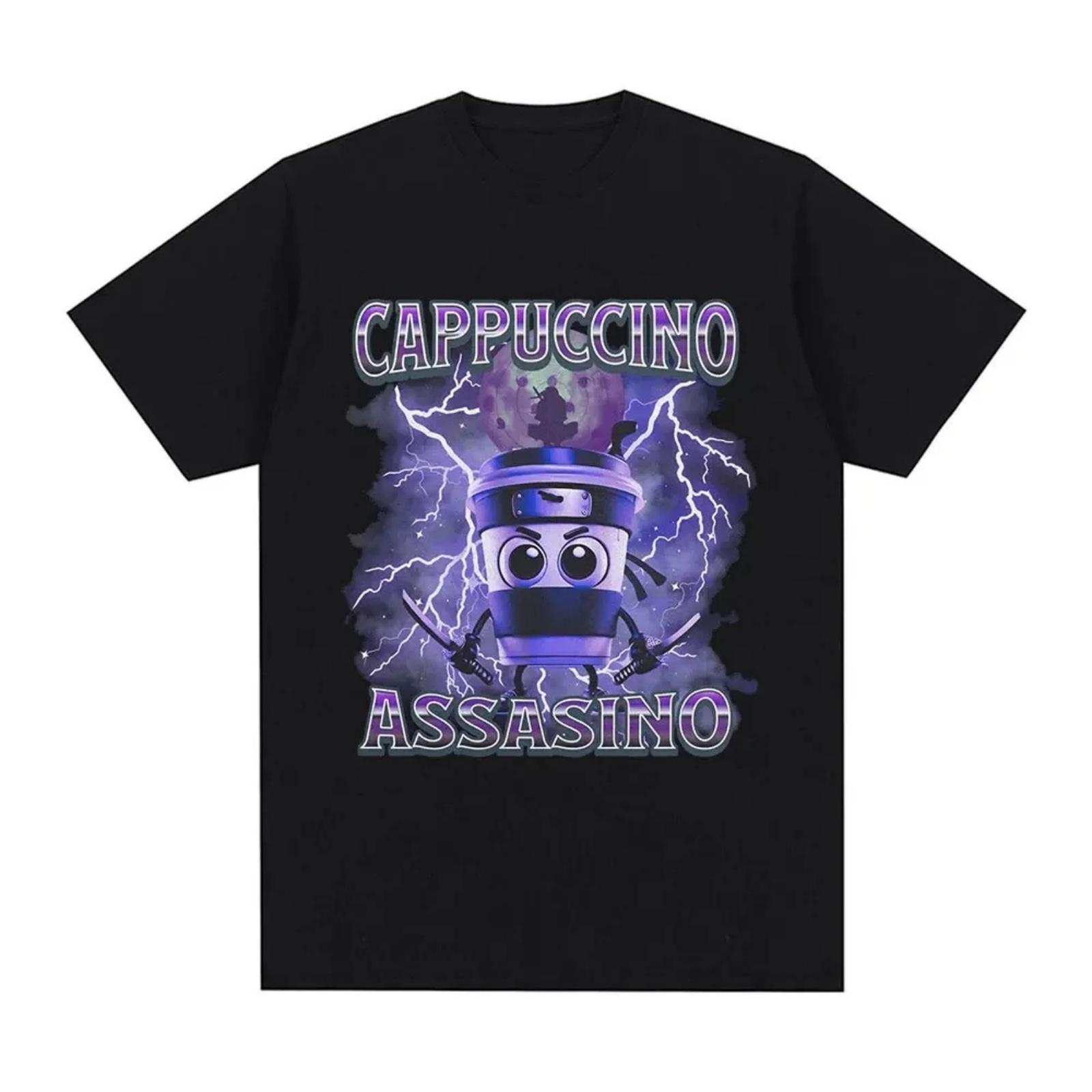 

Cappuccino Assasino Italian Brainrot Funny Meme T-shirt Women Fashion Vintage T-shirts Female Casual Humor Women T Shirt XXXXXL різнокольоровий