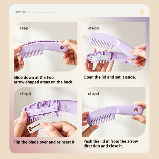 Multi-functional Hair Trimmer Comb 3 Setting Adjustable 2-In-1 Hair Clipper Comb Portable Travel