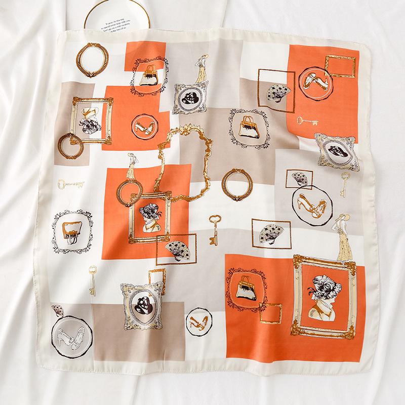 Eșarfă lungă din satin de primăvară și de vară pentru femei șal de protecție solară, scenă de frumusețe la modă, eșarfă lungă din satin, eșarfă de călătorie versatilă