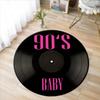 Printed Vinyl Music Record Carpet Machine Washable Rug Gift for Music Lovers Rug Retro Vinyl Record Round Rug Non Slip Mat