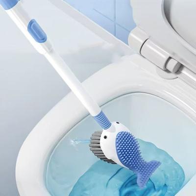 Toilettenbürstenset mit Aufhängeloch, rutschfester Toilettenreiniger mit Halter, Toilettenschrubber, Waschbecken