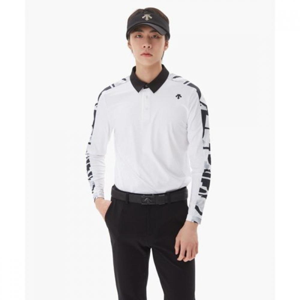 

DeScenTe Golf Мужская футболка с длинным рукавом с узором Point OWHGOffwhite/100