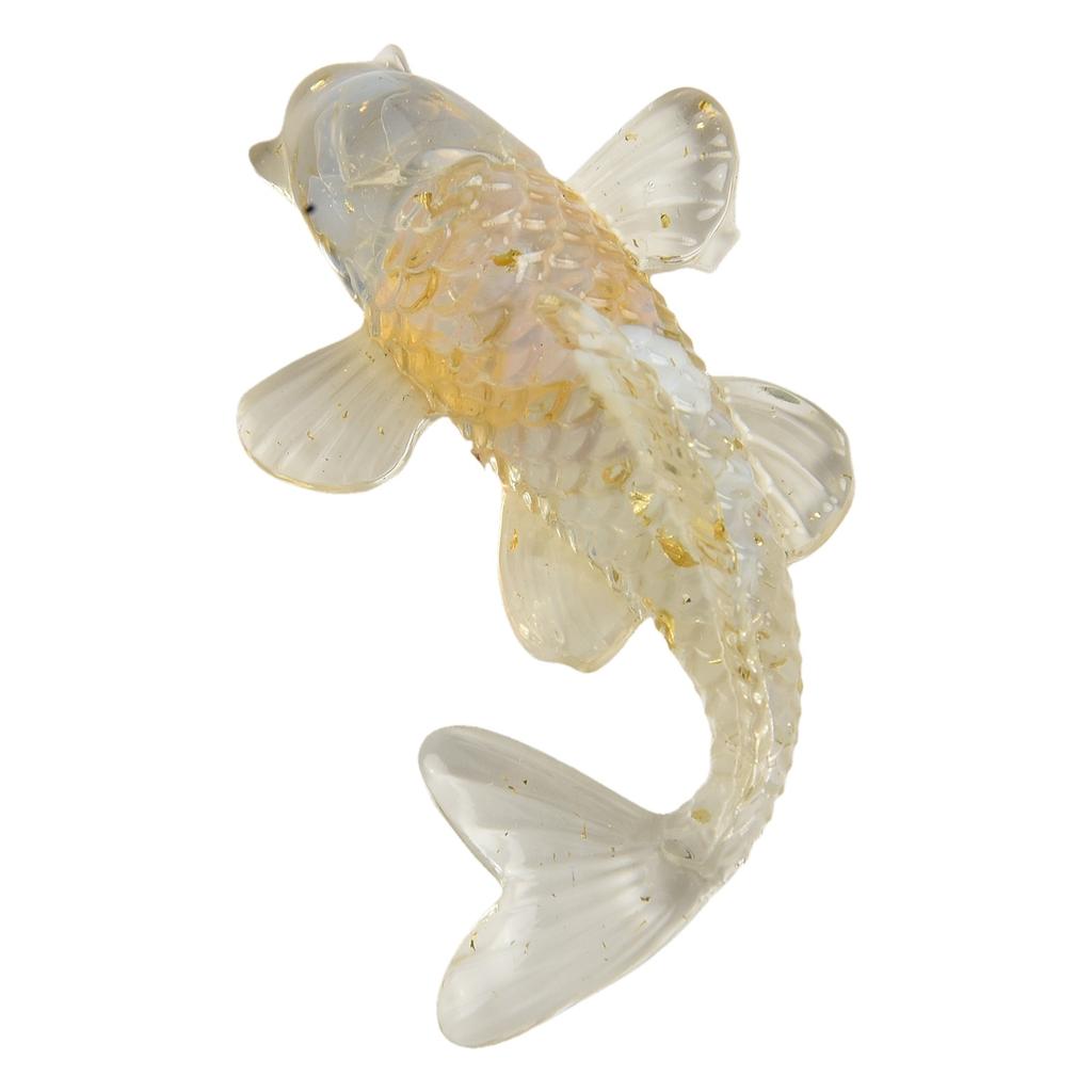 Kreatives künstliches Koi-Fisch-Ornament für Schreibtisch, Auto, Heimdekoration Hergestellt aus Natur für Kristall-Opfer Schöner Glanz und Stil