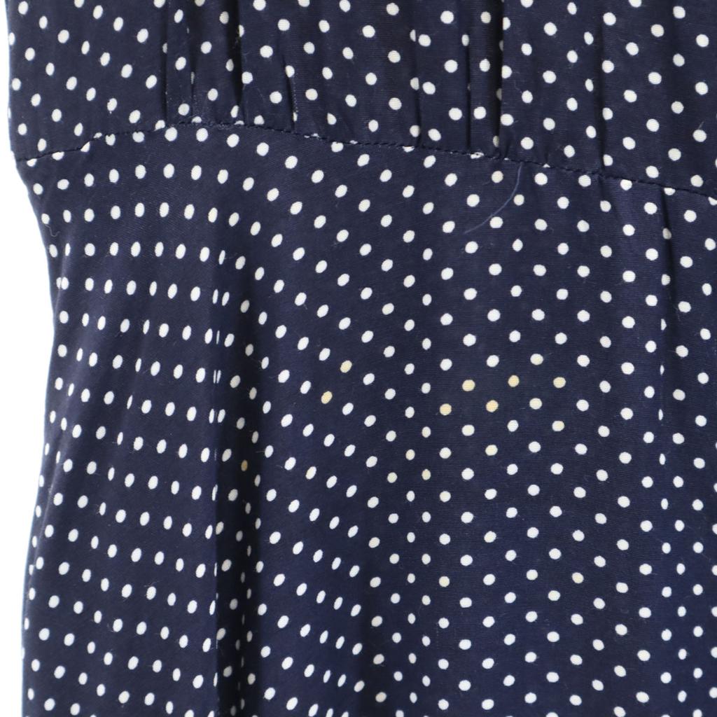 Brooks Brothers 90s Old Dot Pattern No Sleeve One Piece 6 Navy Polka Dot Women Used