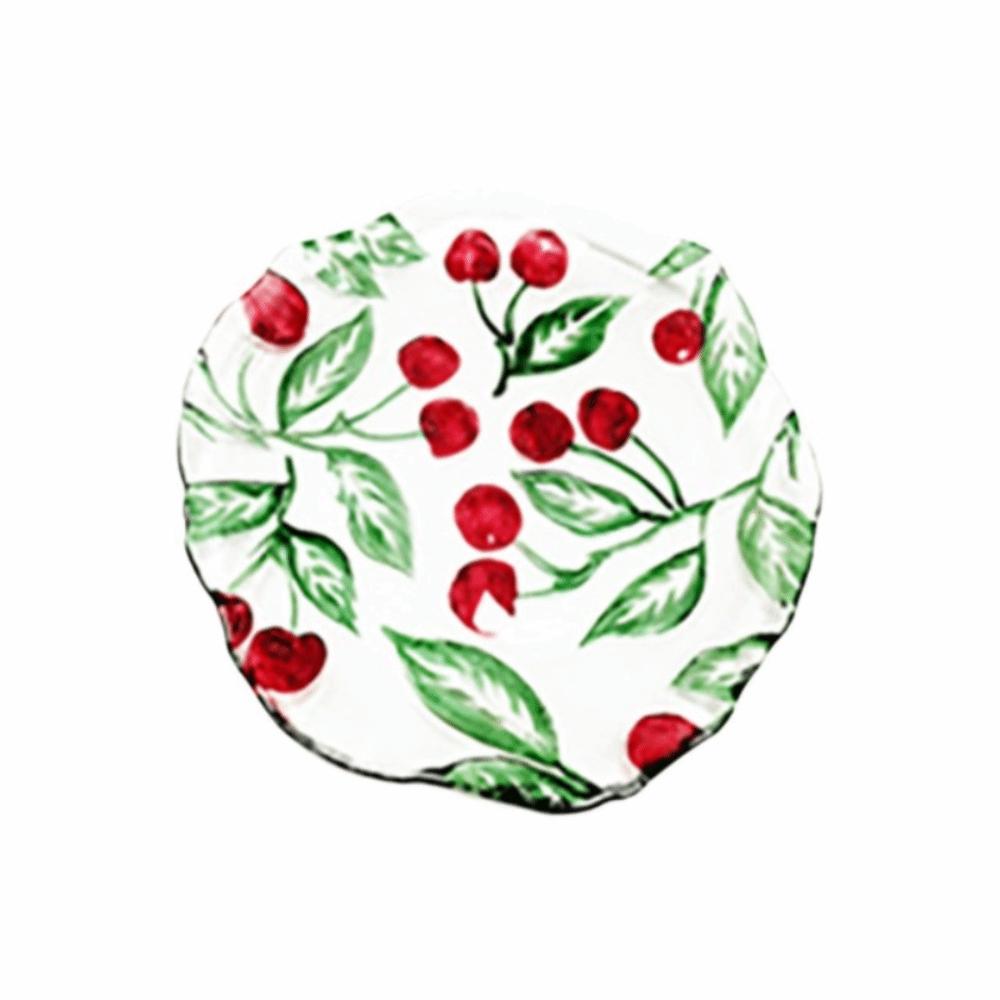 Embossed Design Fruit Plate Lemon Pattern Dinner Plate Multi-purpose Shallow Plate  Birthday Party Style A