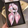 New Floral Print Design Shawl Square Scarf For Women Soft Satin Wraps Neckerchief Female Hair Bands Ribbon Headband Bandana