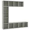 Bibliothèque / Meuble TV - Maison Exclusive - 3 pcs - Gris béton - 180 x 30 x 180 cm