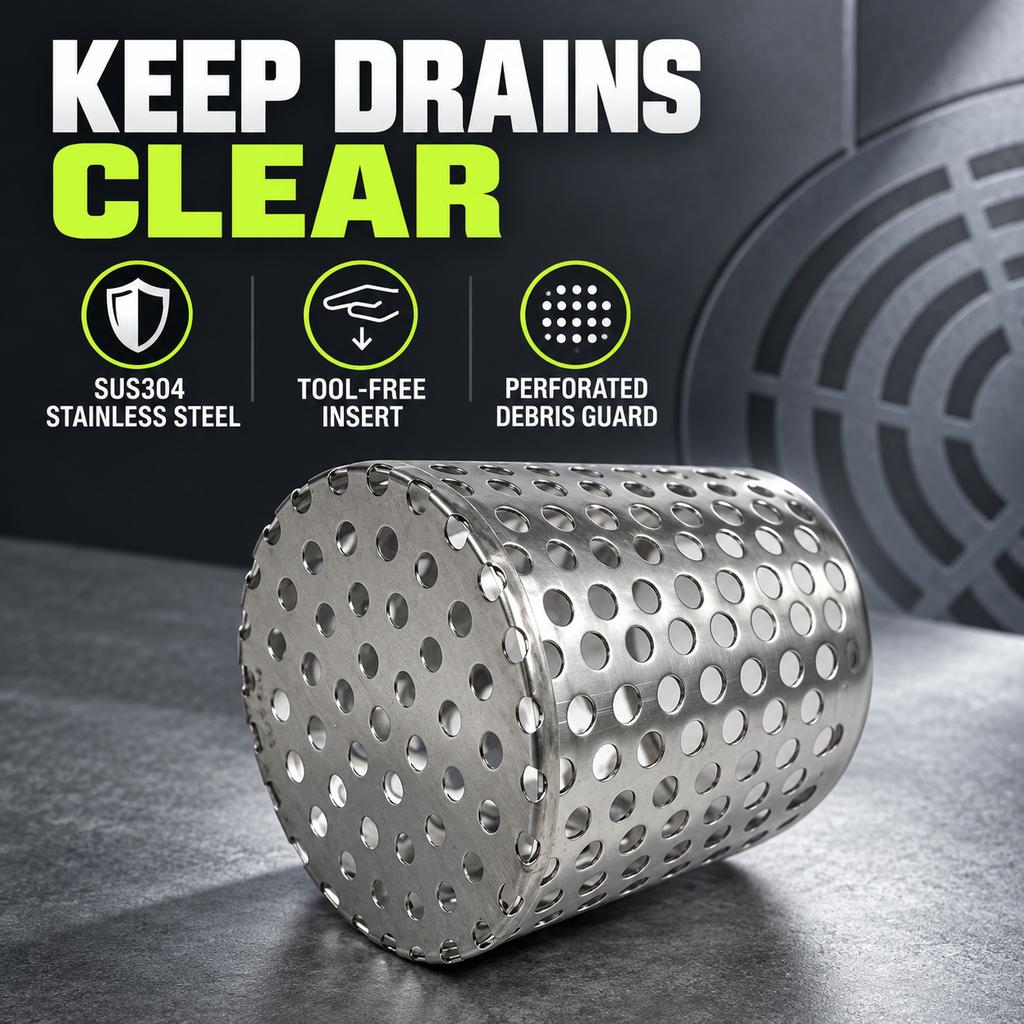 304 Stainless Steel Conical Floor Drain Filter Strainer Insert, Anti-Clog Anti-Rodent, Plug-and-Play, 50/63/75/83mm