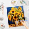 RUOPOTY Nádherná malba slunečnice podle čísel pro dospělé Sady olejových barev Kresba v rámu na plátně Domácí dekorace