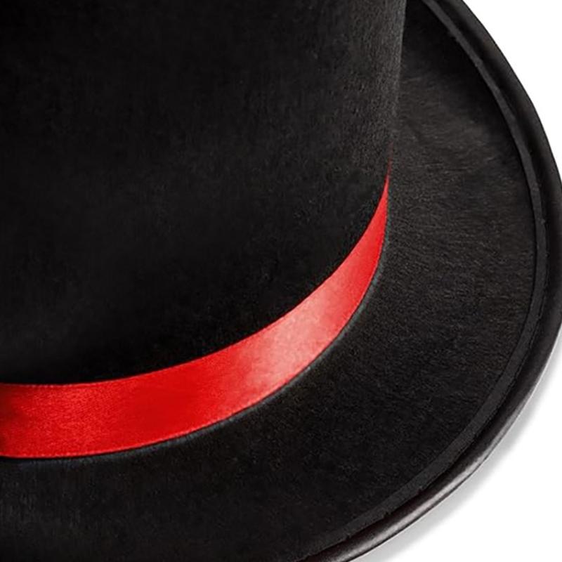 Elegant Magicians Hat with Ribbon for Stage/Casual Wear Magicians Costume