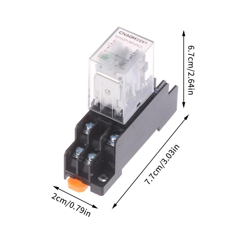Miniature Coil Generalel Ectromagnetic Intermediate Relay Switch With Base Hh52P Led 12V Dc/220V Ac