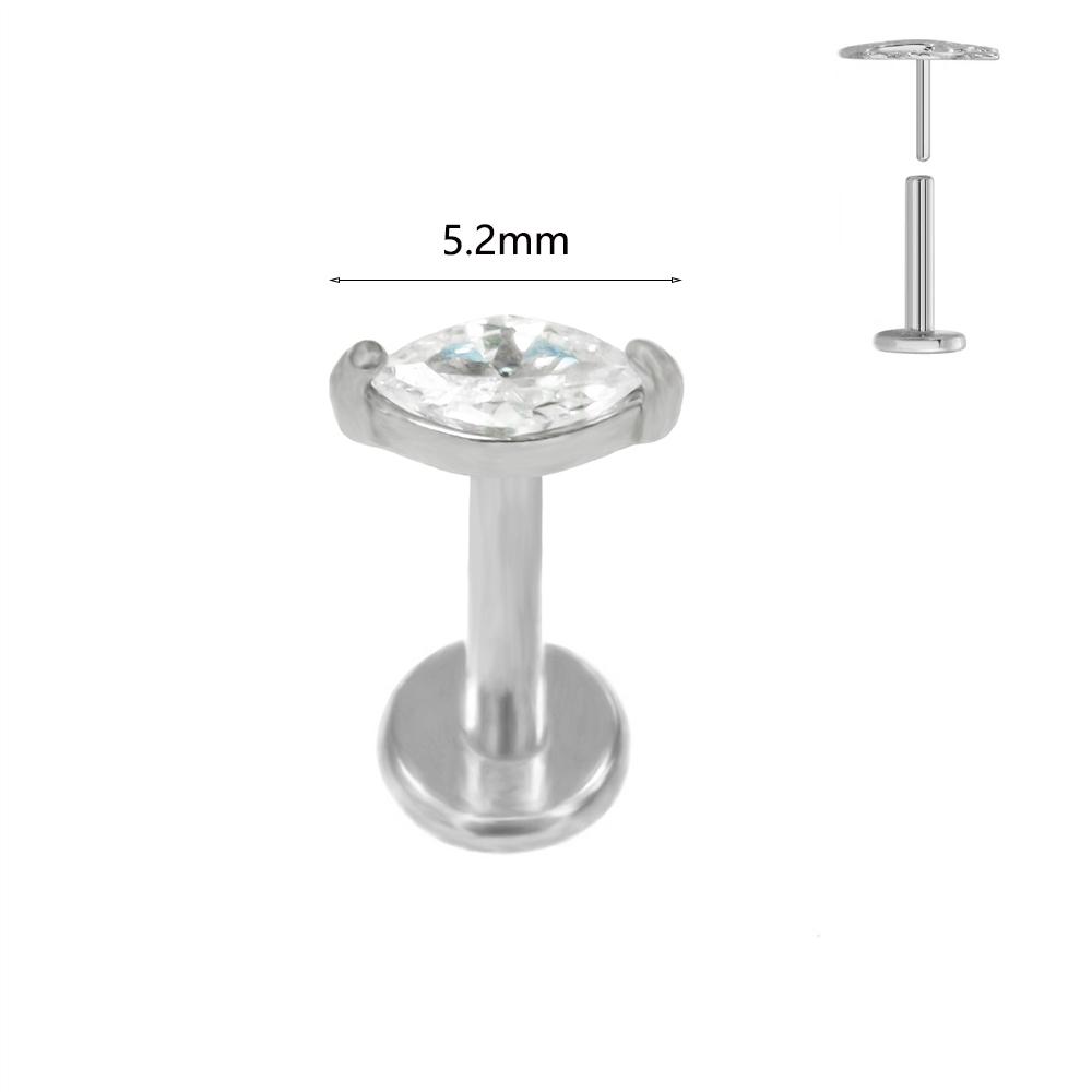 ASTM F136 G23 Titanium Labret Piercing Starfish Earring Stud Bee Leaf Push In CZ Threadless Cartilage 16/18/20G Body Jewelry