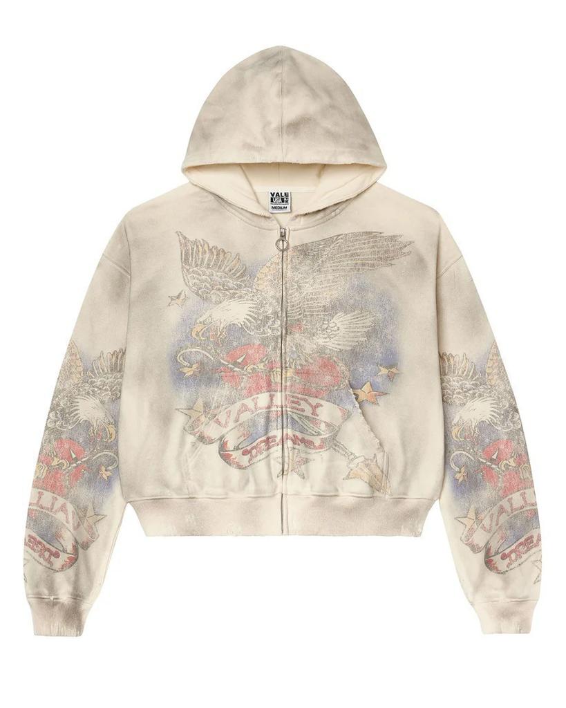 Europe, America 2025 American Graffiti Printing Men's and Women's Loose Casual Zipper Hooded Sweater Trendy Brand