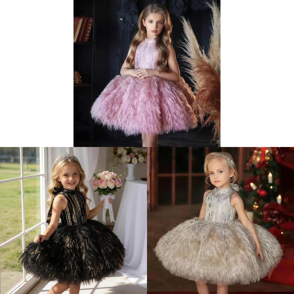 Little Girl Flower Girl Princess Dress For Birthday Party And Performance In Polyester Fabric