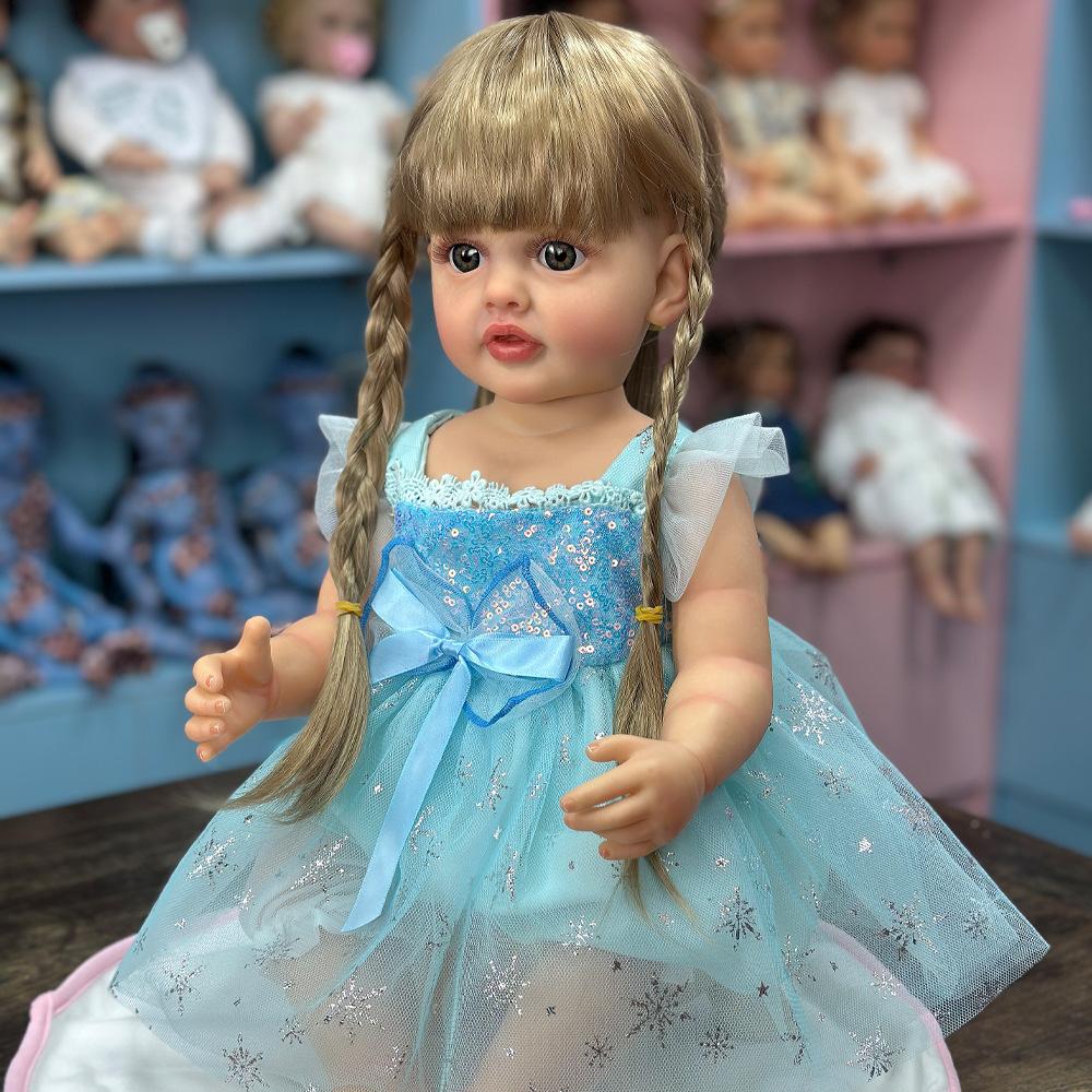 Pittura a strati multipli della pelle 3D della bambola rinata finita lavabile da 55 cm