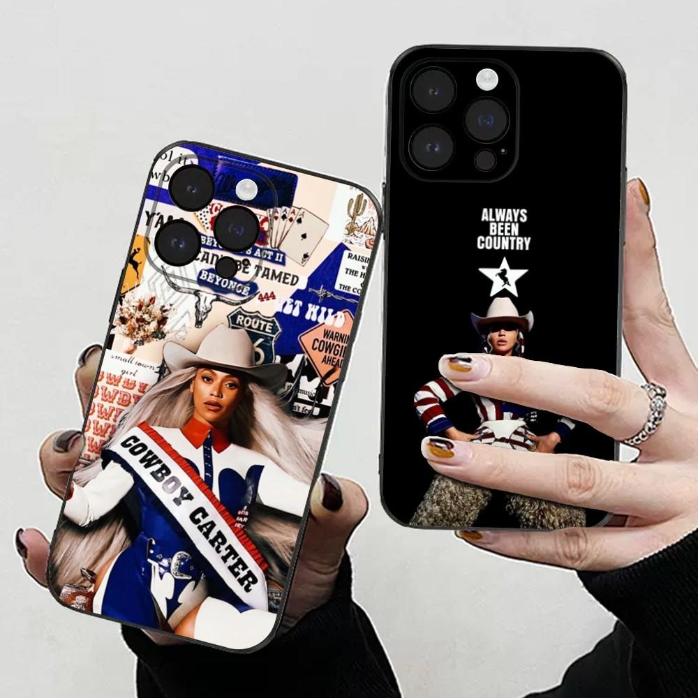 Beyonce COWBOY CARTER Phone Case For iPhone 15,14,13,12,11 Plus,Pro,Max,XR,XS,X,7,8 Plus,SE,Mini Soft Black Cover