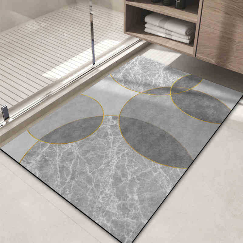 Light Luxury Style Diatom Mud Floor Mat Bathroom Bathroom Bathroom Door Dirt-Resistant Foot Mat Household Non-Slip Easy To Take Care Of