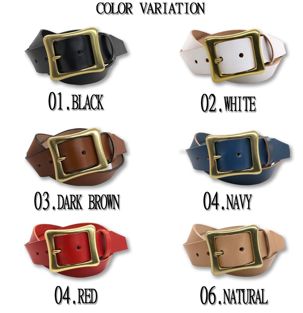 WING LEATHER Tochigi Leather Belt for Men, Genuine Leather, Casual, Made in Japan, Cowhide, Stylish, Plain, 40mm, W051, Size M, Black