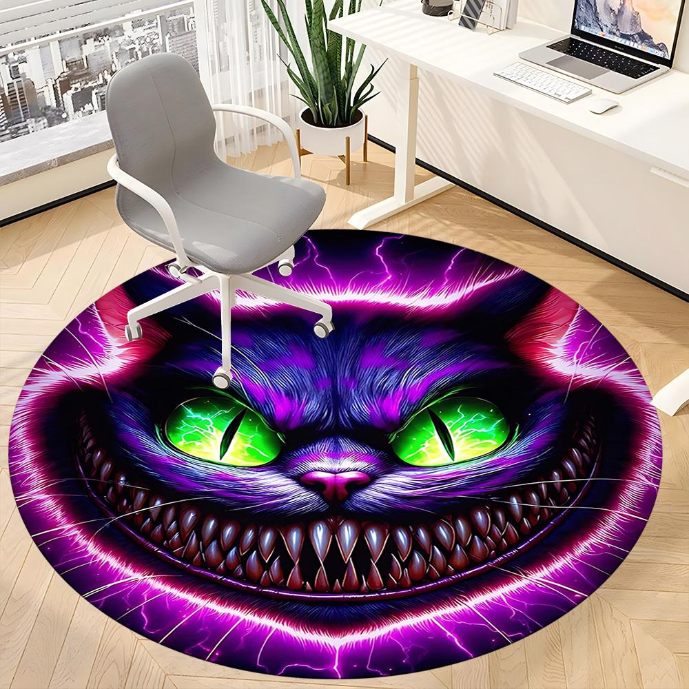 1pc Cat Fantasy Office Round Area Rug, Under Office Chairs Bedroom Living Room Home Decor, Room Deco