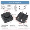 Waterproof Dustproof Vertical 4-Pin Micro Switch 12*12 Push Button (4.3/5/7/8/10/12mm)