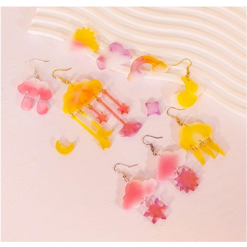 Crystal Resin Silicone Mold Geometric Mushroom Cloud Shaped Pendant Molds for Earrings Listing Ornament Making Charm DIY