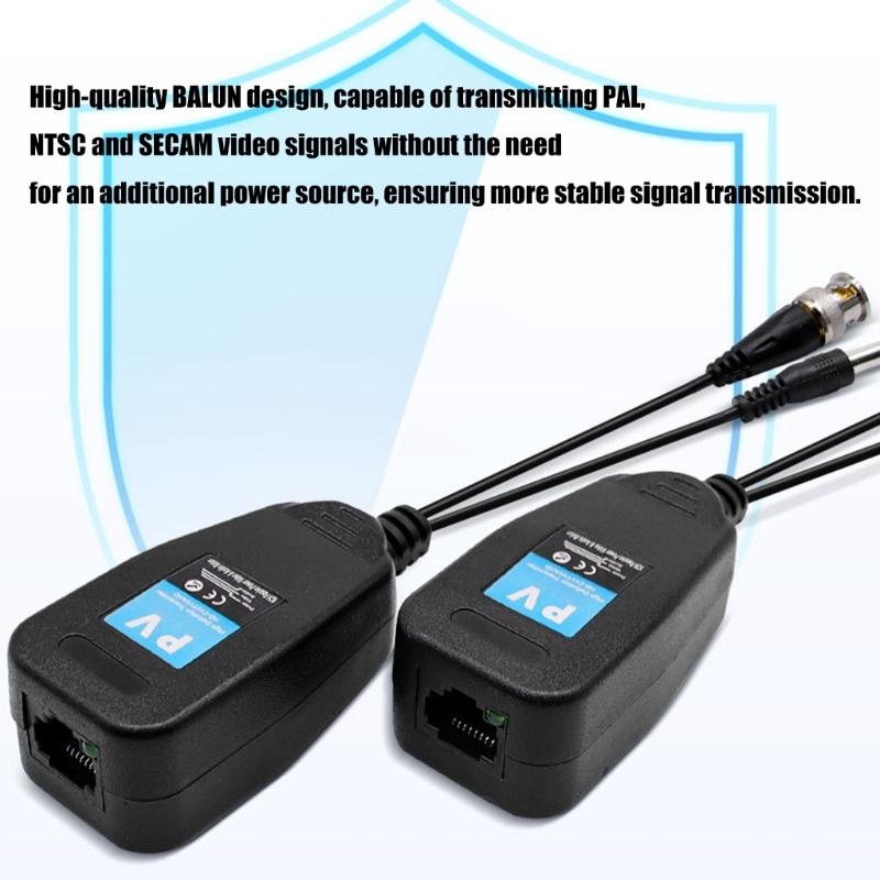 Highly Speed Coaxials to Twisted Pair Converters Supports AHDs CVIs TVIs CVBS Signals ABS Construction Easy Installation