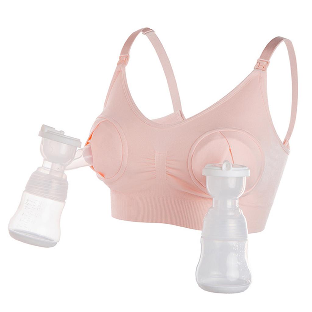 Hands-Free Bra Compatible Breast Pump With Adjustable Straps For Nursing Moms