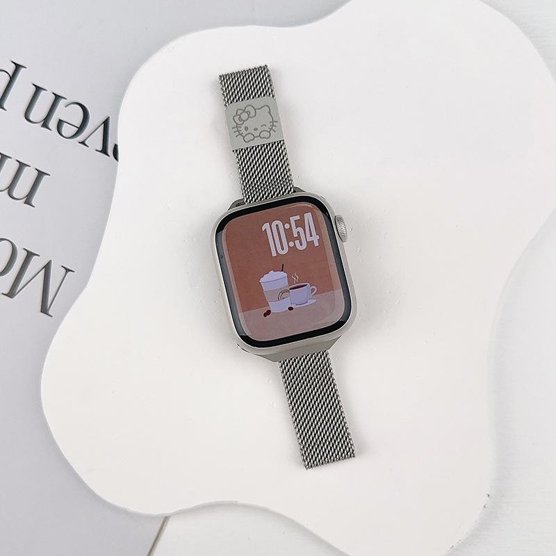 Apple Watch S10 Milanese Kitty Metal Strap: Slim Magnetic Band for Women