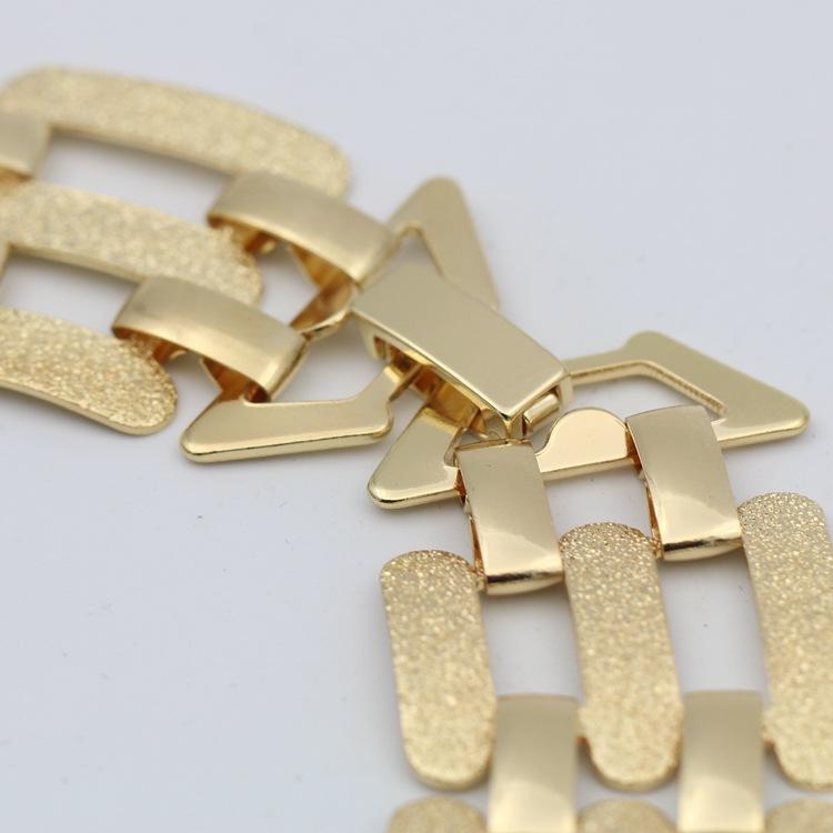 Frosted Texture Interlocking Alloy Necklace Women'S Collarbone Chain Simple Women'S Necklace N676