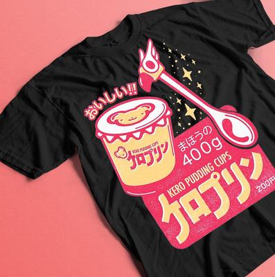 Kero Pudding Cups Unisex Tee, Cardcaptor Sakura 90s Anime Aesthetic Shirt, Vaporwave Fairy Kei Jersey Top, Cerberus T Shirt, Short Sleeve
