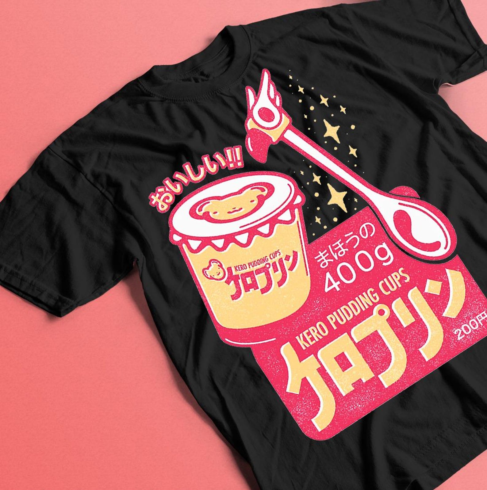 Kero Pudding Cups Unisex Tee, Cardcaptor Sakura 90s Anime Aesthetic Shirt, Vaporwave Fairy Kei Jersey Top, Cerberus T shirt, Short Sleeve 3XL