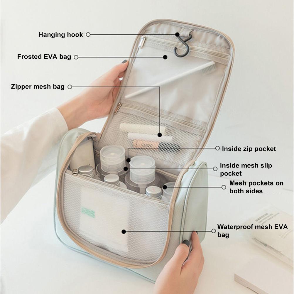 Toiletry Bag with Hanging Hook Makeup Cosmetic Bag Large Capacity Travel Organizer for Men and Women