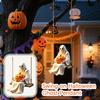 Swinging Ghost Hanging Decoration with Jack O Lantern for Indoor Outdoor Halloween Scene Setup Party Prop Ornament