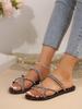 Plus Size Rhinestone Women's Two-Wear Non-Slip Sandals - Summer Fashion Outdoor Beach