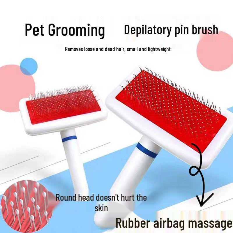 Pet De-Shedding Hair Brush: Cat & Dog Fur Remover Comb