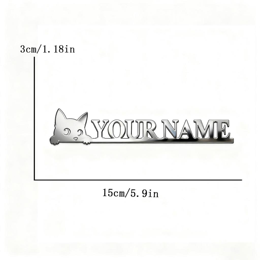 Stainless Steel Waterproof Custom Text Font 3d Metal Stickers Car Body Decal Creative DIY Decaration Silver Color Accessories