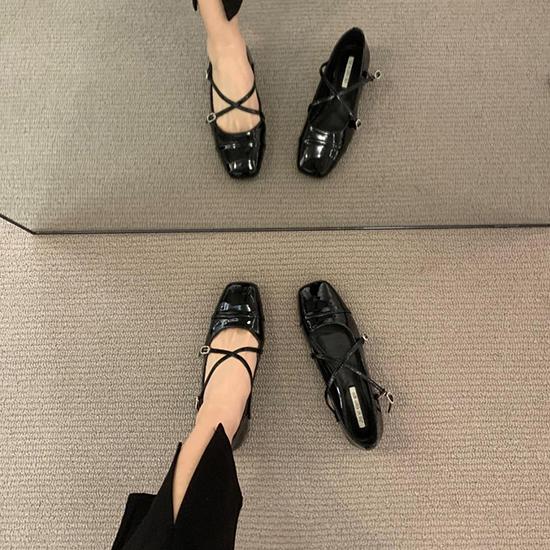 Cross Strap Buckle High-heeled Mary Jane Shoes for Women, Summer French Style, Girlish Feel, Coarse Single Shoes