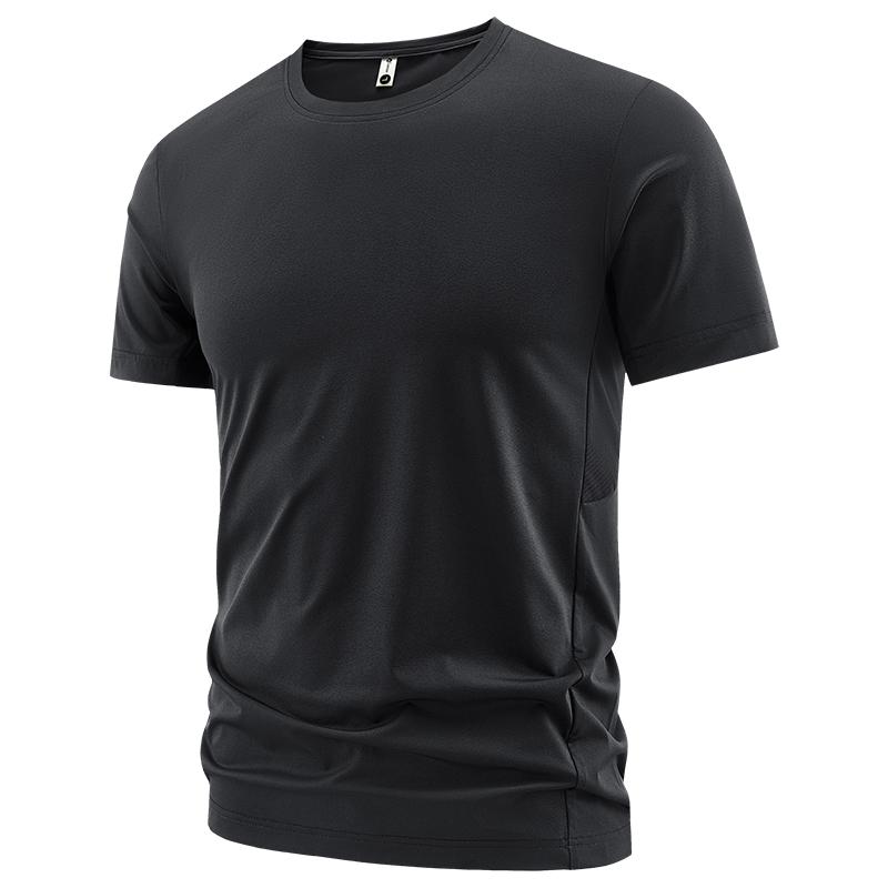 Solid color short-sleeved t-shirt men's half-sleeved top round neck loose t-shirt