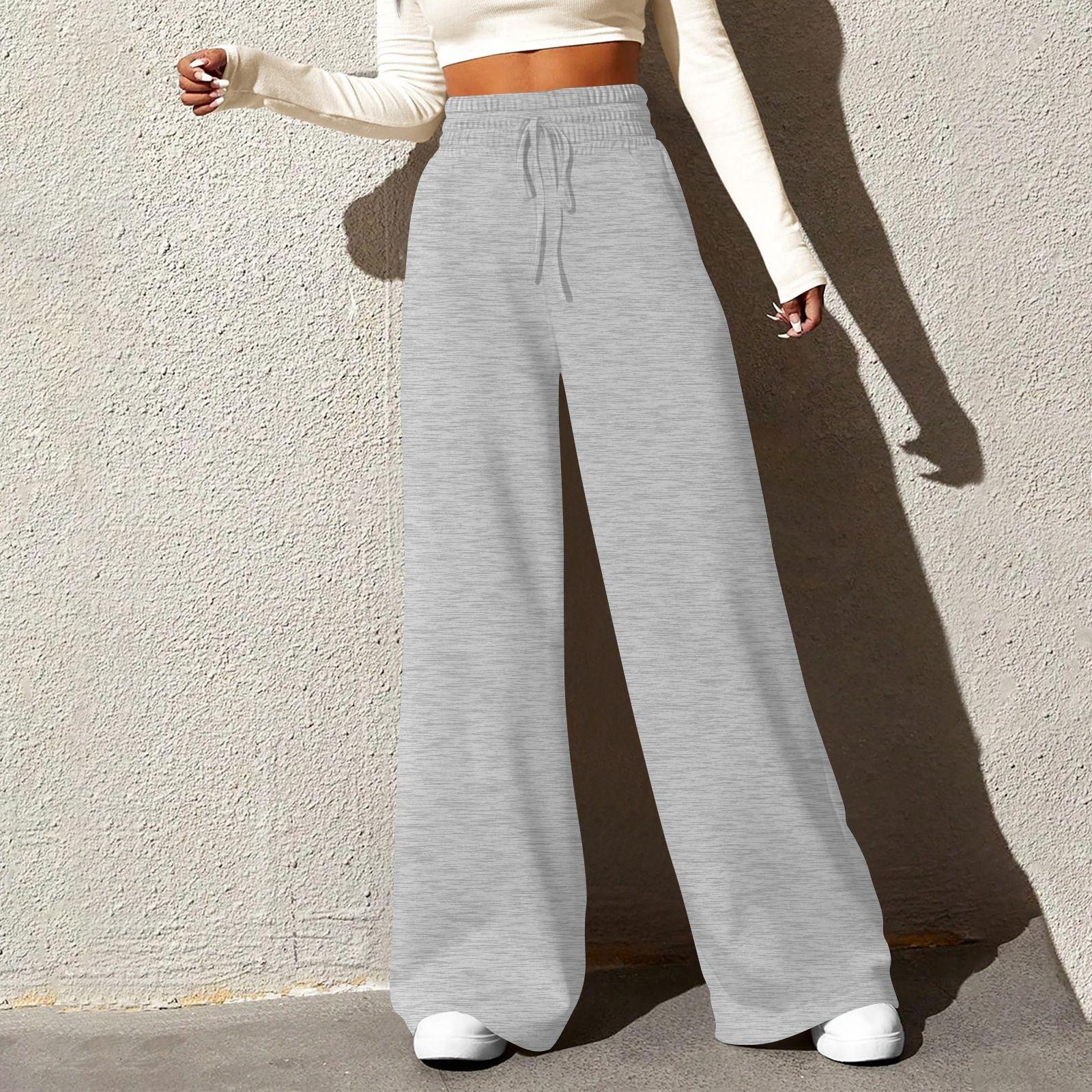 

Женские широкие спортивные штаны, повседневные свободные однотонные брюки, удобные джоггеры, мешковатые спортивные штаны с карманами S