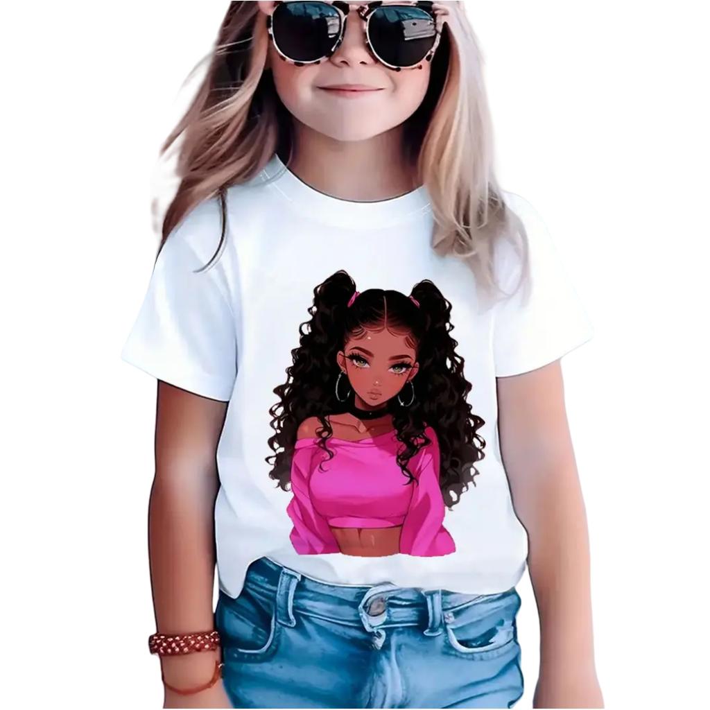 Colorful Child T-Shirt Summer Short Sleeve T-Shirts for Girls Tops Fashion Little Girl Clothes Casual O-Neck Boy Child Tee Shirt