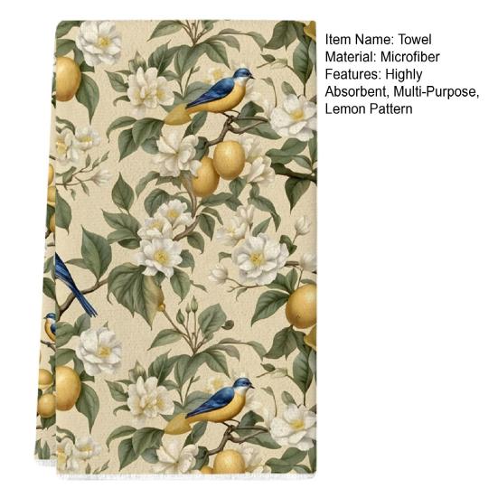 Citron kökshandduk Mikrofiber Absorberande disktrasa Lantlig diskduk Handduk för kök badrum Kustfestinredning