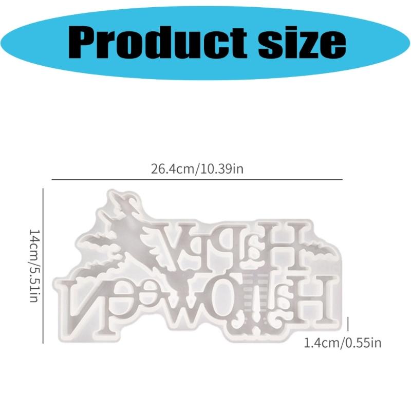 Happy Halloween Letter Silicone Moulds Easy Demolding Baking Mould for Epoxy Resin Making Candle Soap Holiday Decoration