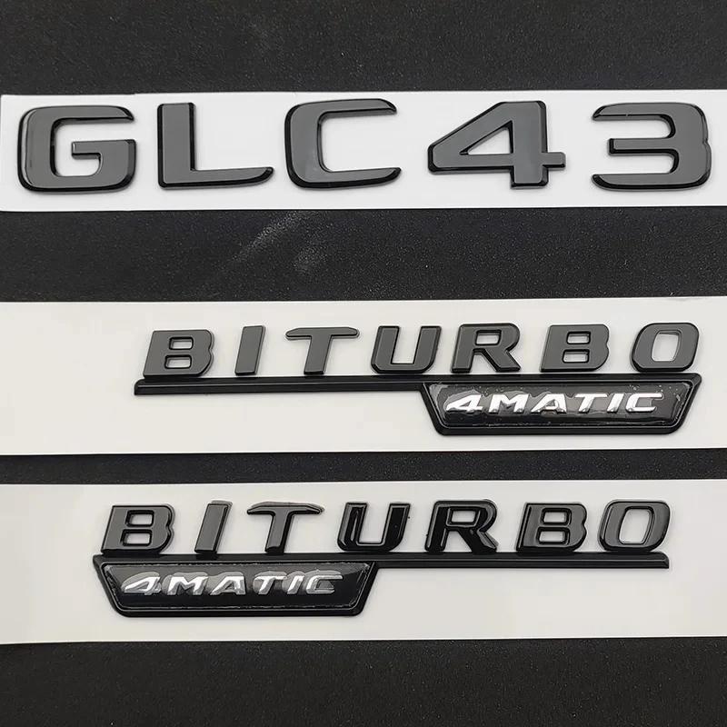 ABS 3D Car Rear Trunk Side Badge Letters Sticker BITURBO 4MATIC Logo Emblem For Mercedes Benz GLC Class GLC43 X253 Accessories MZ5