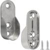12Pcs Zinc Alloy Oval Closet Rod End Supports | 3-Hole Wardrobe Rod Brackets Fit 15×30mm Rods with Screws
